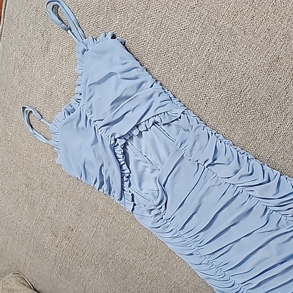 LOVESOME Cocktail Bodycon Mini Dress light Sky blue size small - Picture 5 of 10
